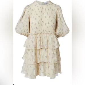 Ganni Cream and Floral Mini Dress